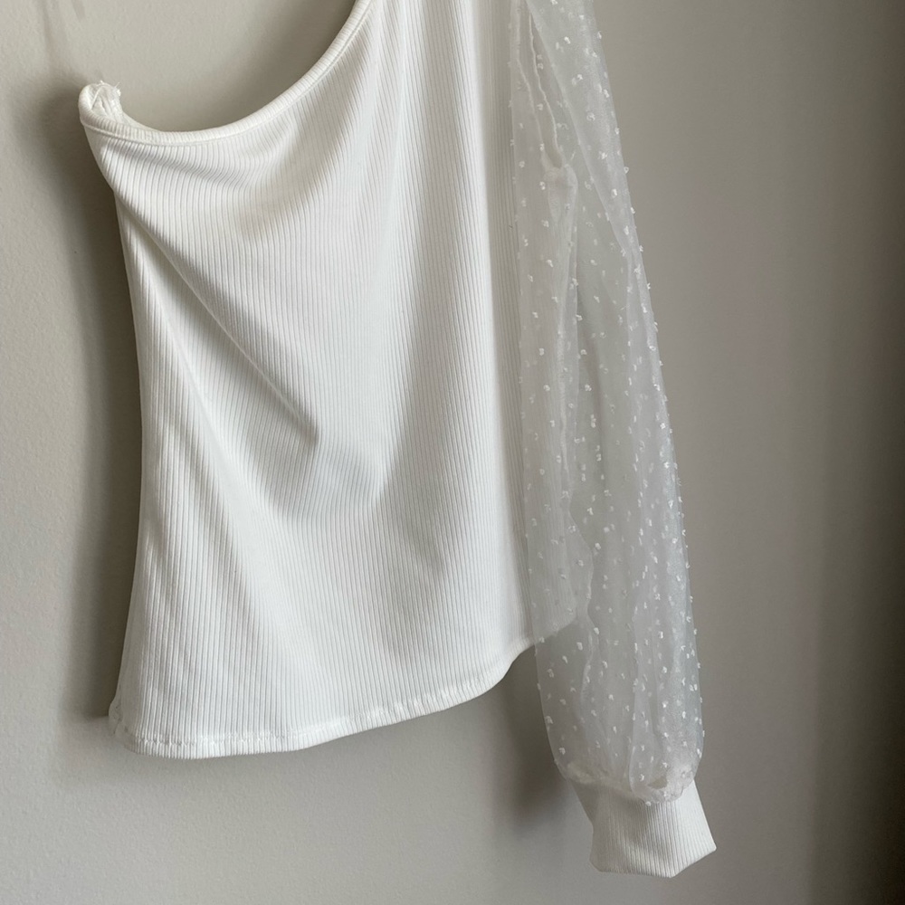 One sleeve white blouse L